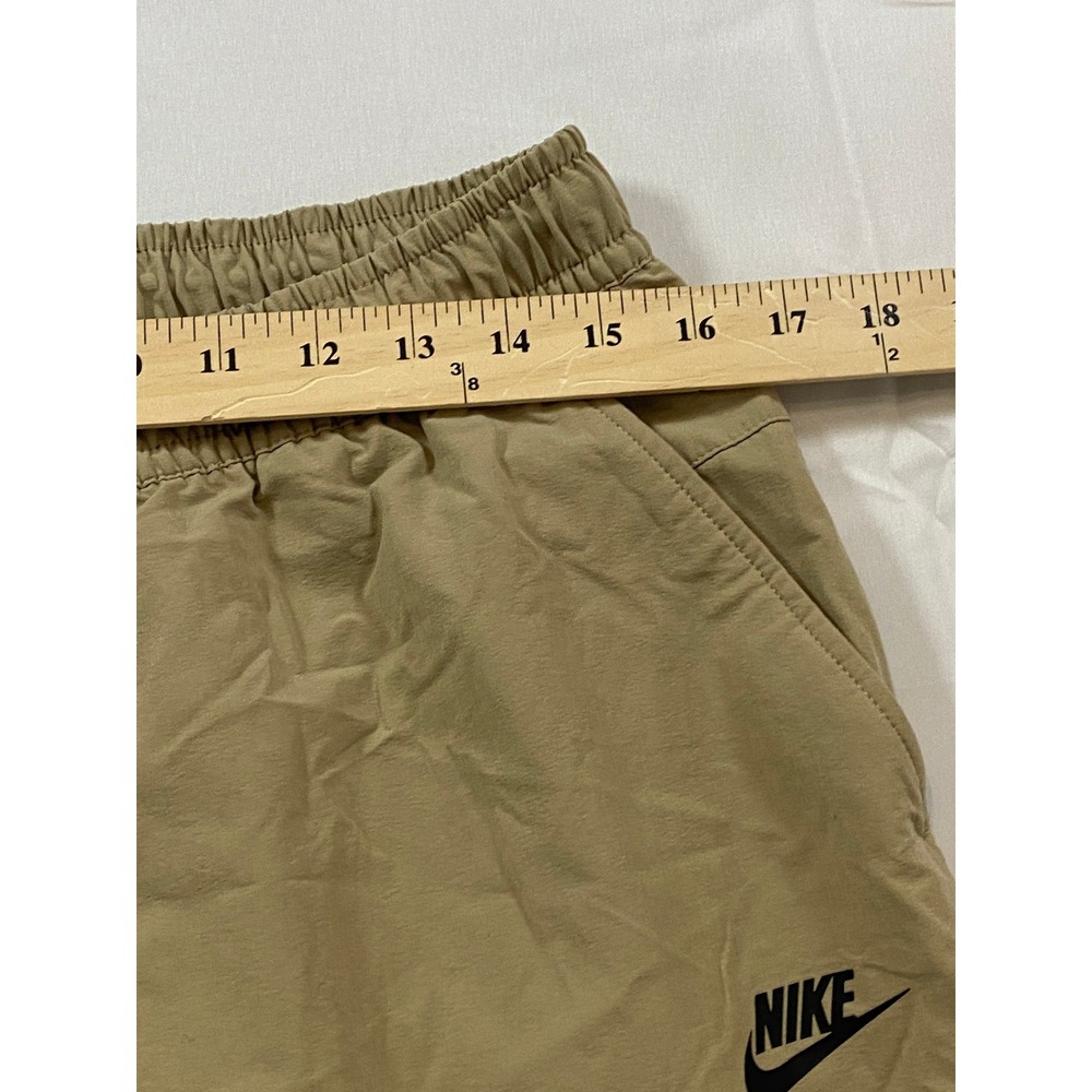 Nike Mens XL Woven Sportswear Pants Tan Khaki Elastic Waist Zip Pocket Futura - Picture 11 of 13
